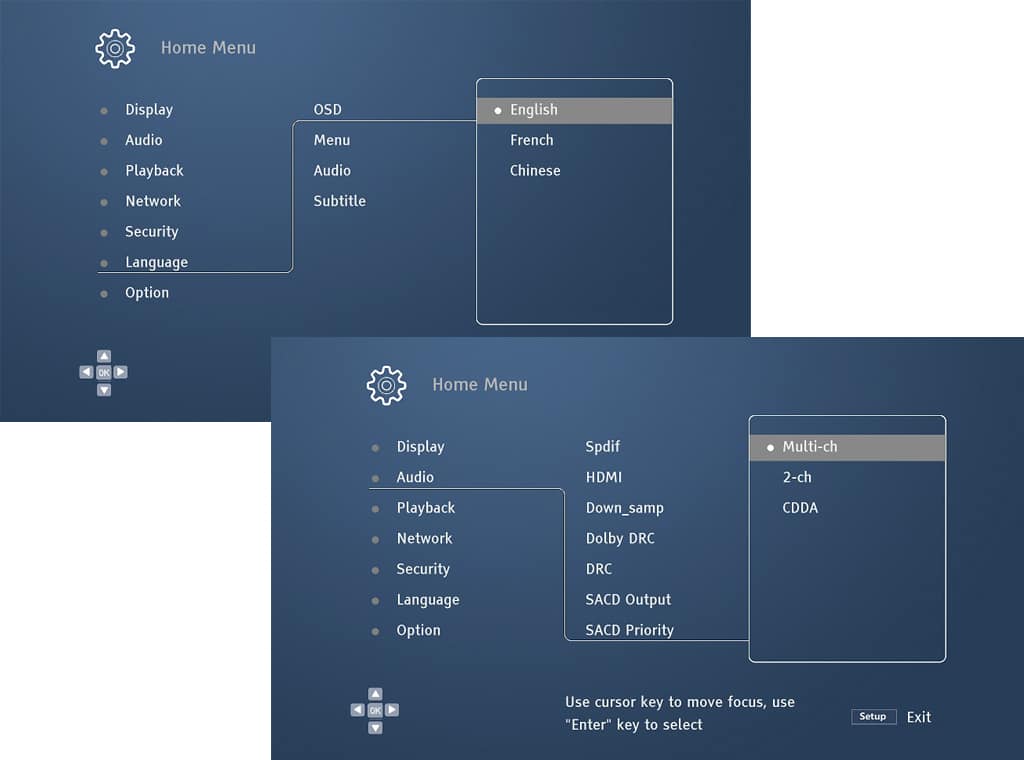 Magnetar Audio Configuration MENU